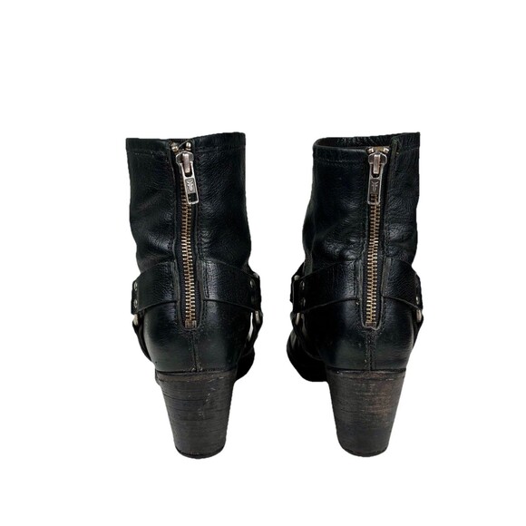 Frye Women’s Western 9 1/2 Black Leather Tabitha Harness Short Ankle Boots - Picture 4 of 8